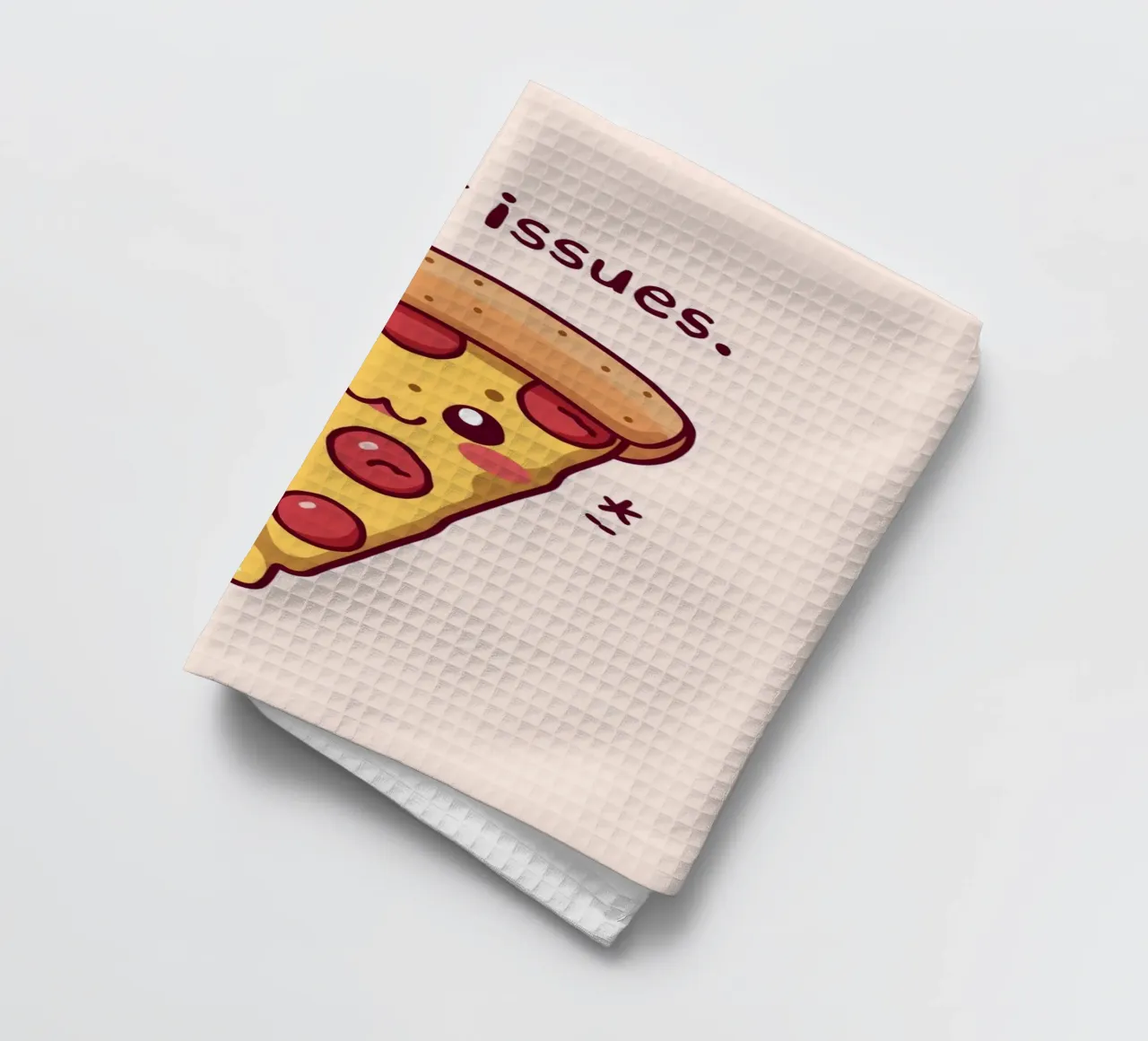 Mignonne tranche de pizza " Problèmes de croûte ". torchon de DesignDoodle