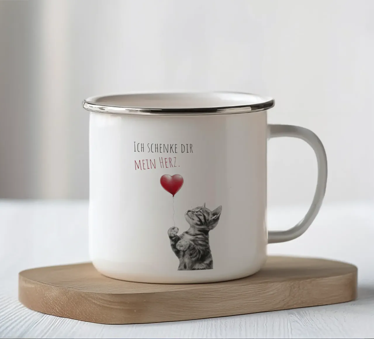 Katzenliebe tazza in smalto da Melanie Viola