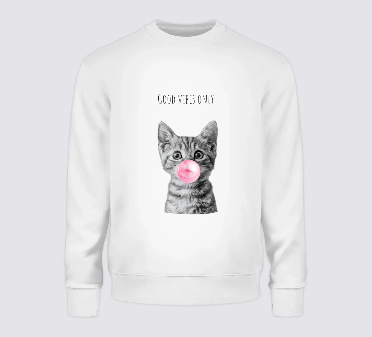 Coole Katze - Nur gute Vibes - rosa Sweatshirt von Melanie Viola