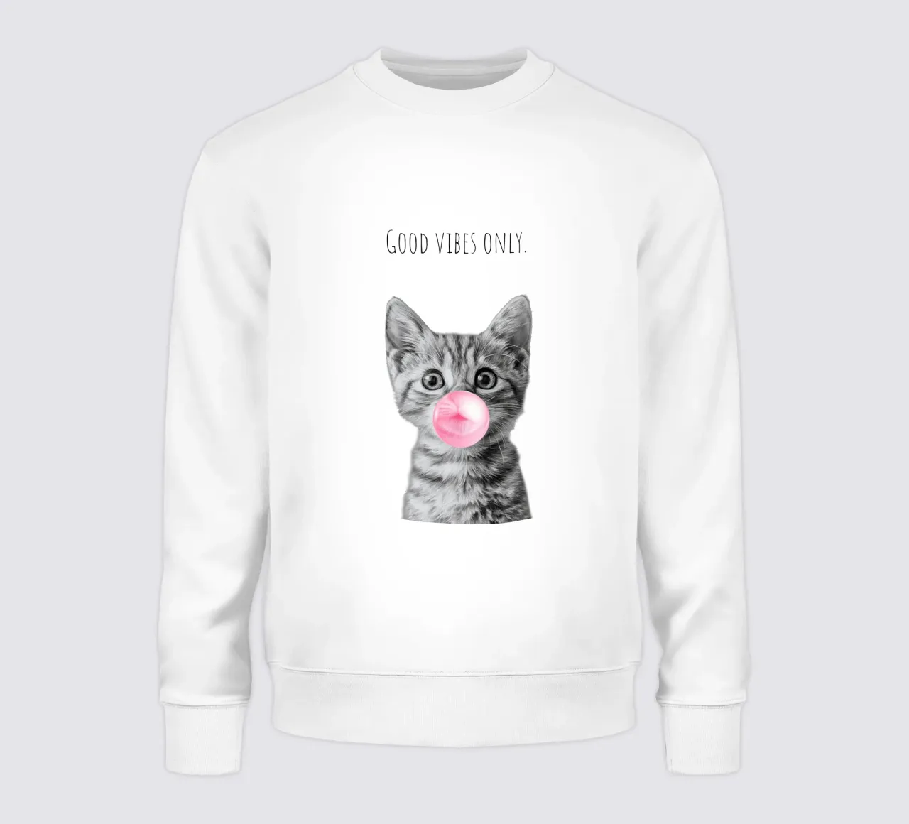 Cool cat - Good Vibes Only - rosa sudadera de Melanie Viola