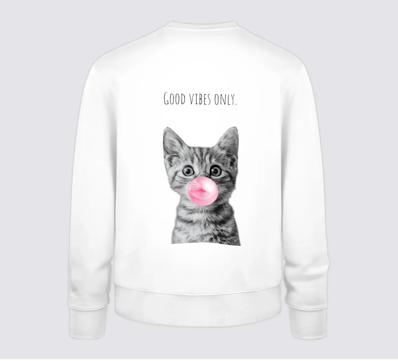 Cool cat - Good Vibes Only - rosa sudadera de Melanie Viola
