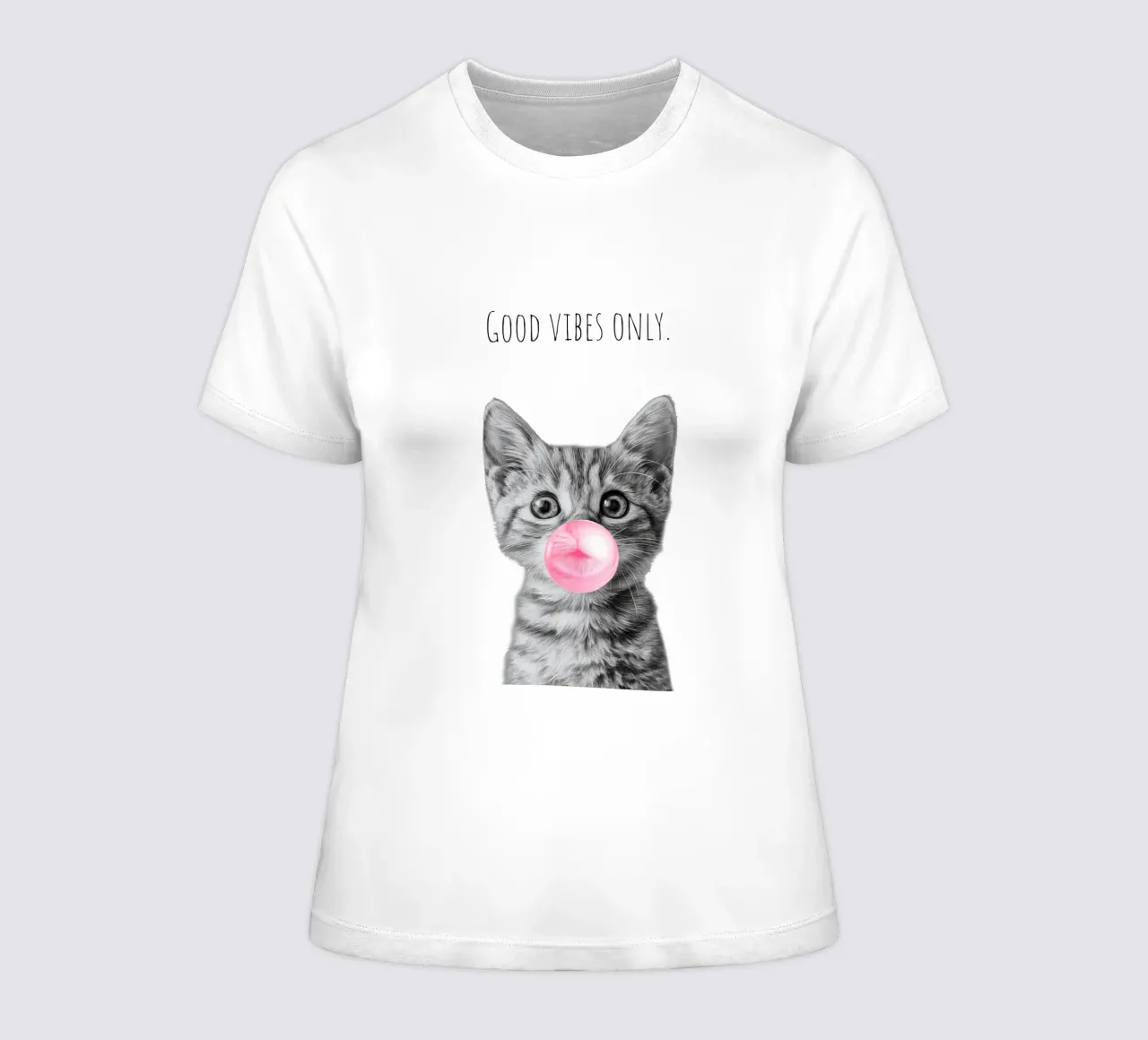 Cool cat - Good Vibes Only - rosa t-shirt da donna da Melanie Viola