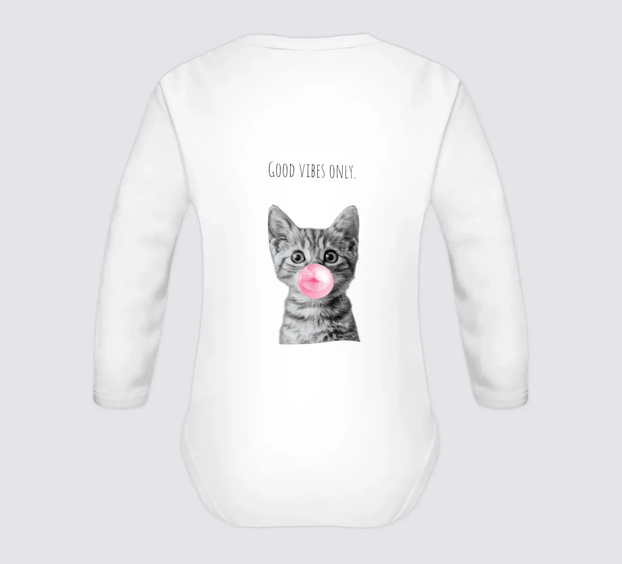 Cool cat - Good Vibes Only - rosa body neonato maniche lunghe da Melanie Viola