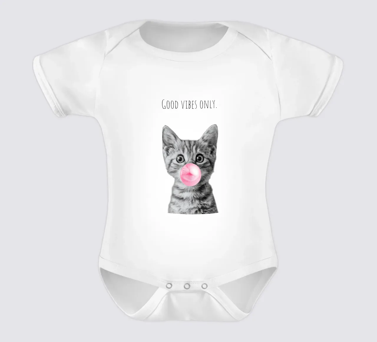 Cool cat - Good Vibes Only - rosa body de bebé de Melanie Viola