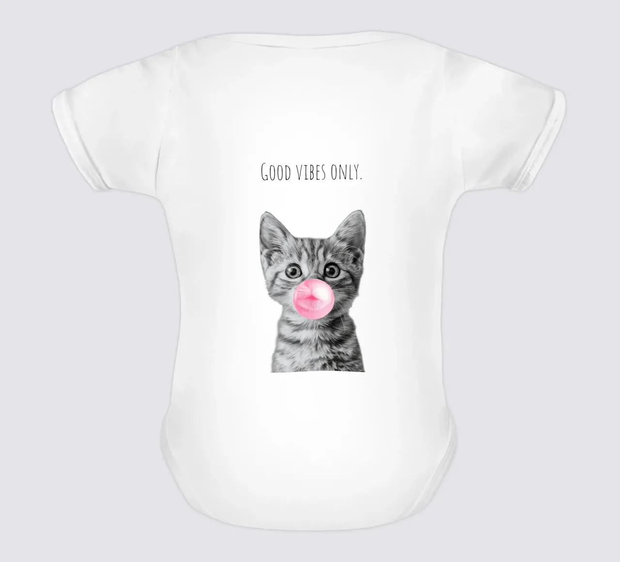 Cool cat - Good Vibes Only - rosa body de bebé de Melanie Viola