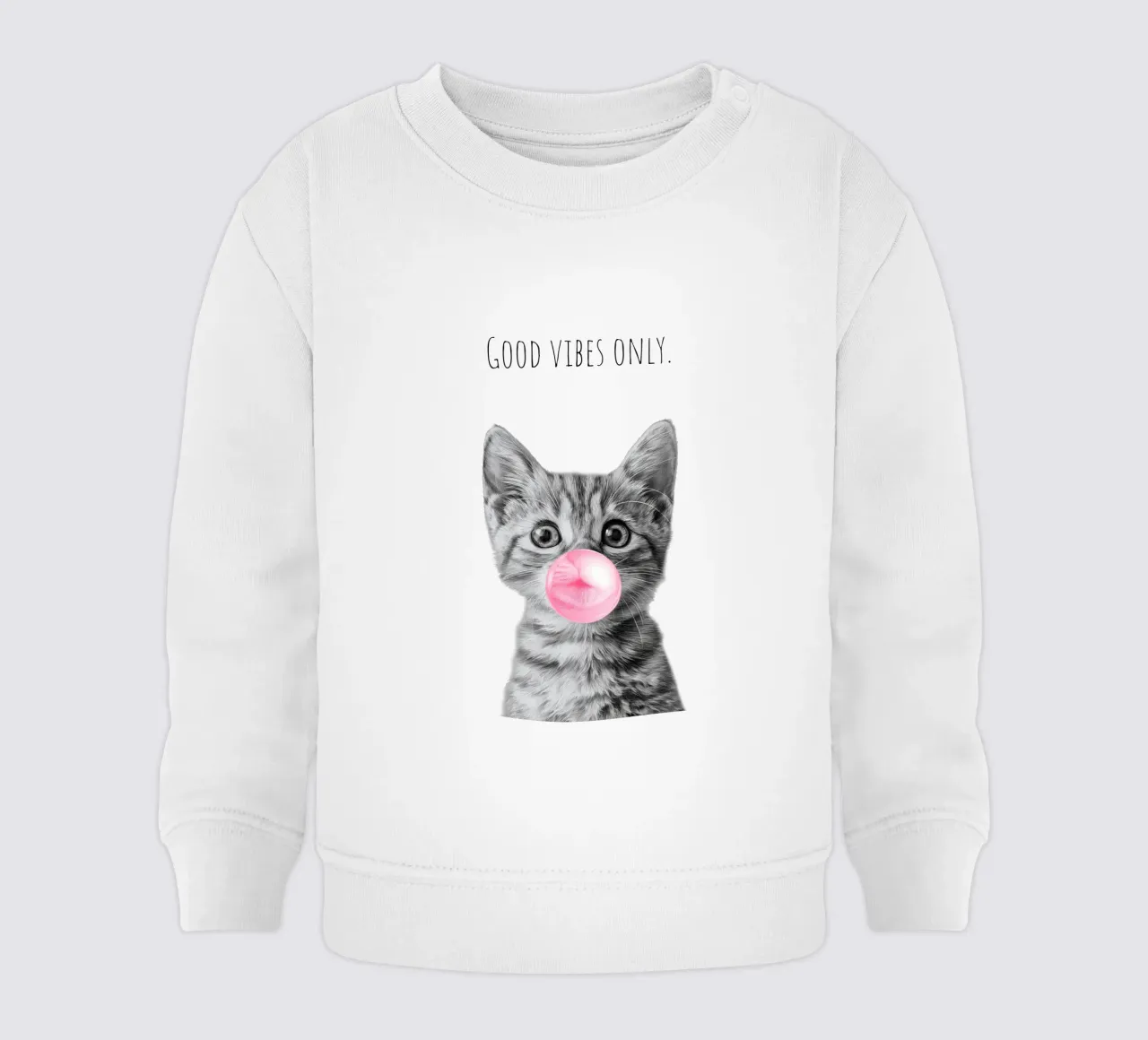 Cool cat - Good Vibes Only - rosa felpa neonato da Melanie Viola