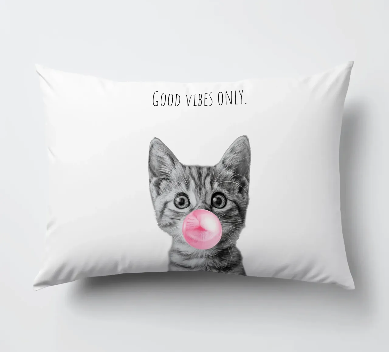 Cool cat - Good Vibes Only - rosa cuscino da Melanie Viola