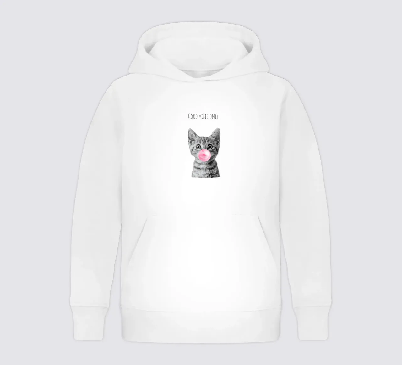 Cool cat - Good Vibes Only - rosa felpa bambino con cappuccio da Melanie Viola