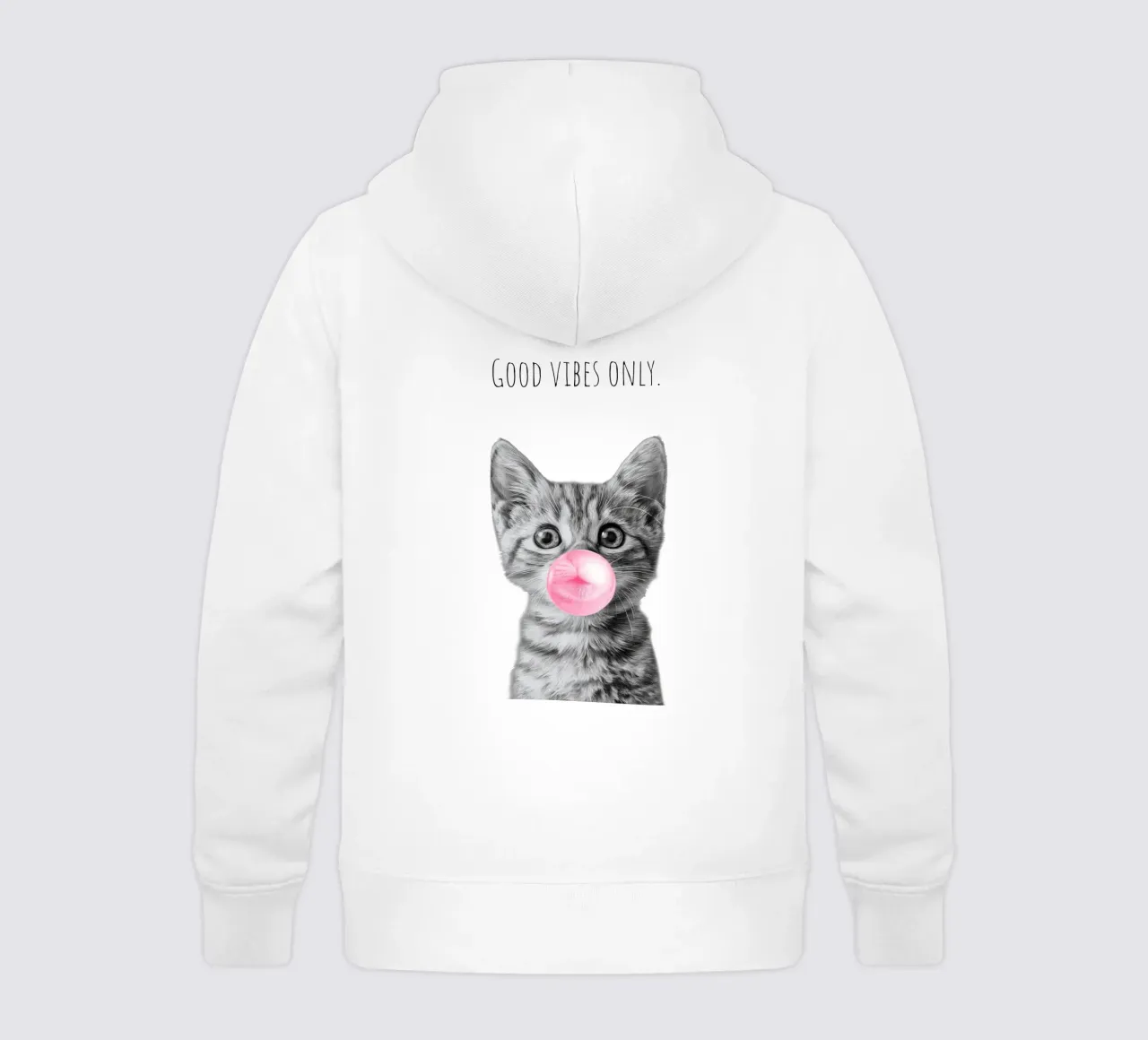 Cool cat - Good Vibes Only - rosa felpa bambino con cappuccio da Melanie Viola