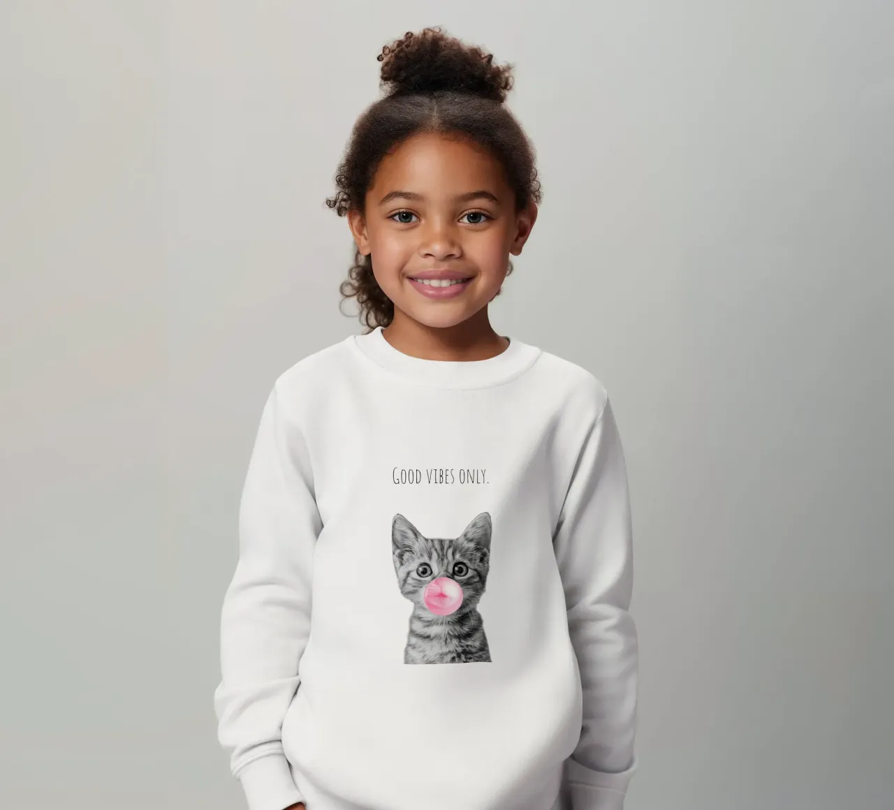 Cool cat - Good Vibes Only - rosa felpa bambino da Melanie Viola