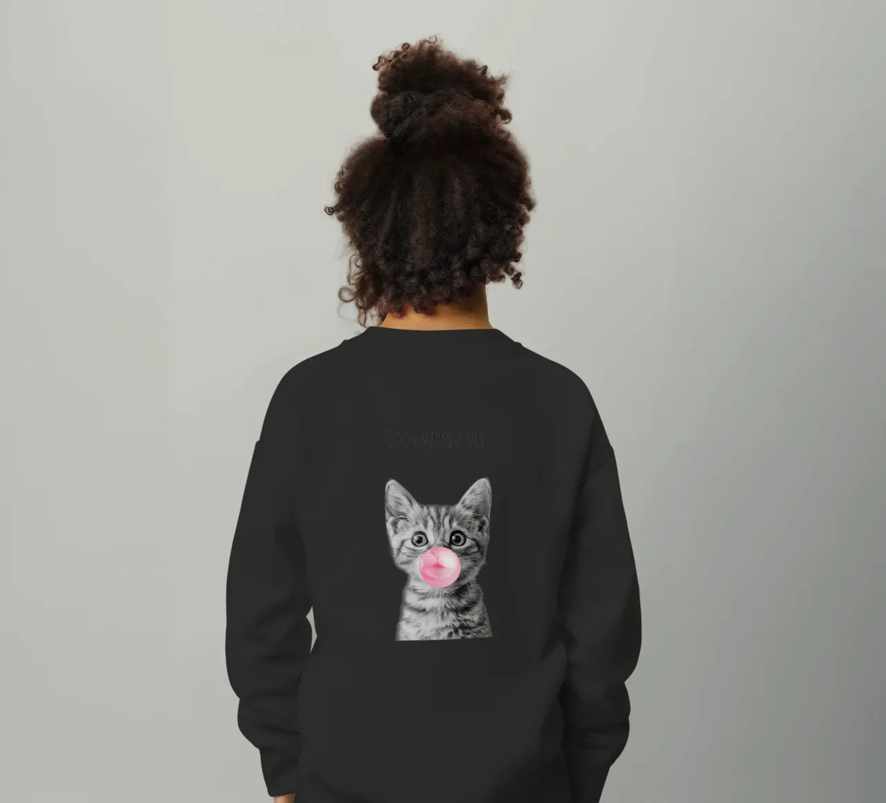Cool cat - Good Vibes Only - rosa felpa bambino da Melanie Viola