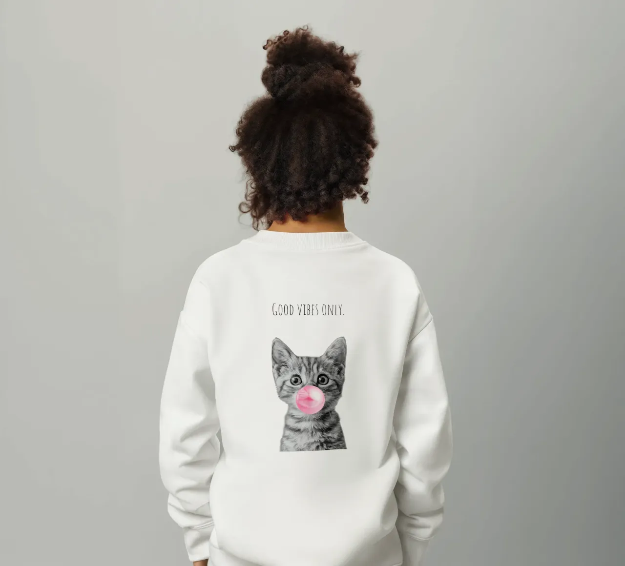 Cool cat - Good Vibes Only - rosa felpa bambino da Melanie Viola
