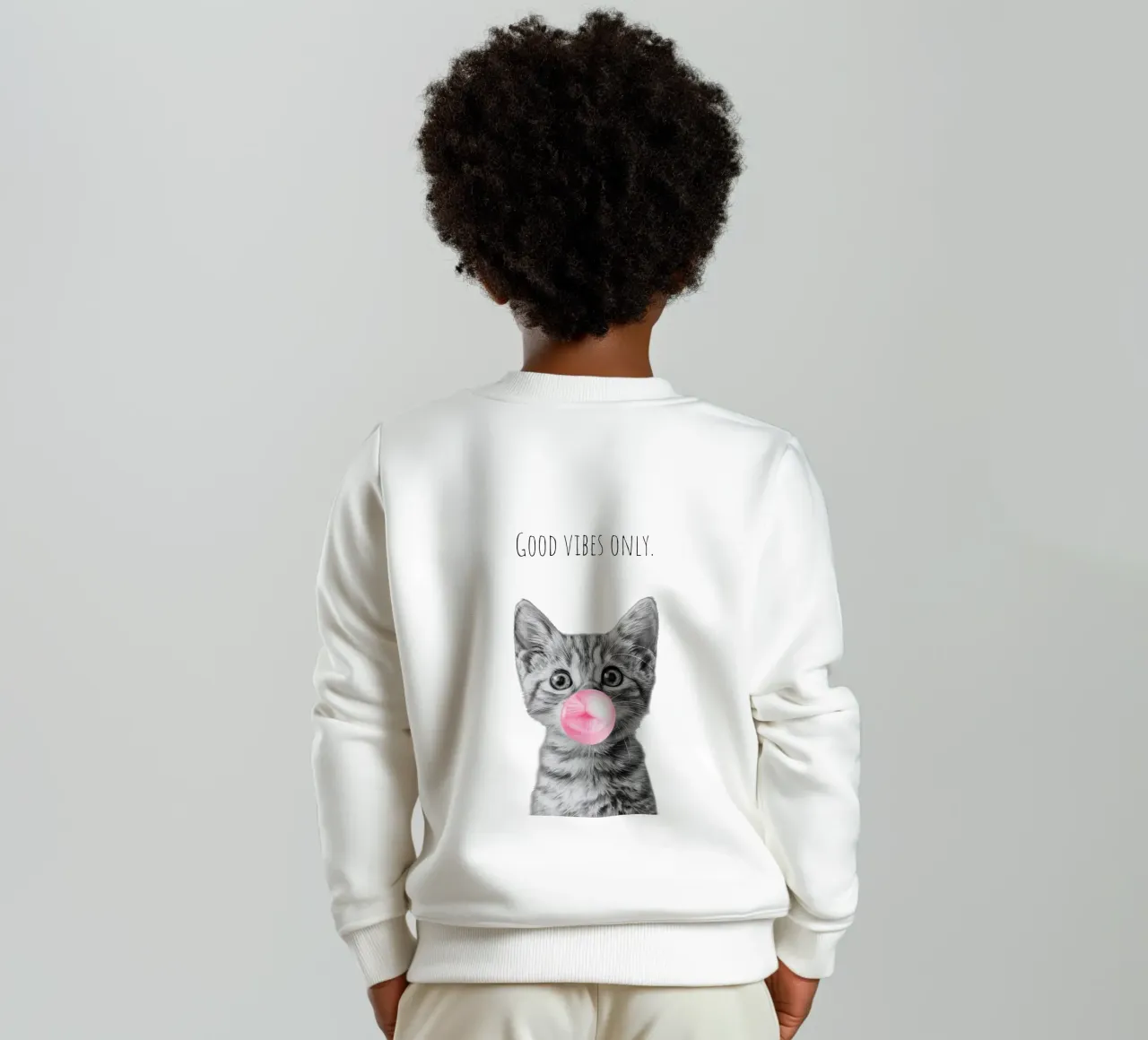 Cool cat - Good Vibes Only - rosa felpa bambino da Melanie Viola