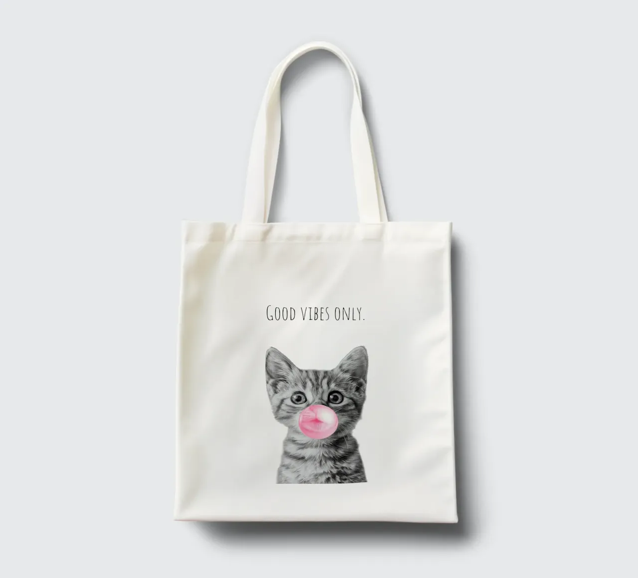 Cool cat - Good Vibes Only - rosa borsa in juta da Melanie Viola