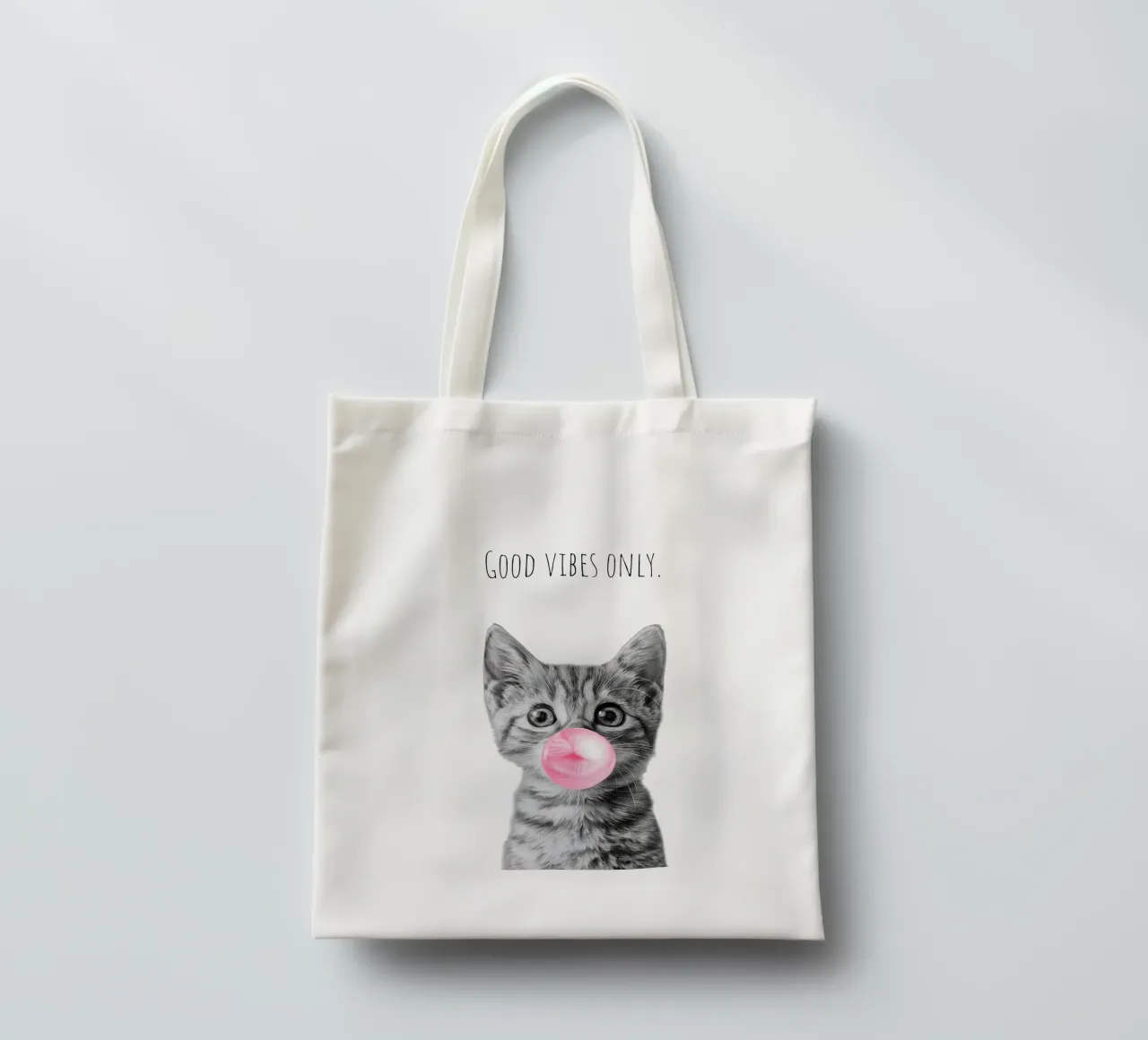 Cool cat - Good Vibes Only - rosa borsa in juta da Melanie Viola