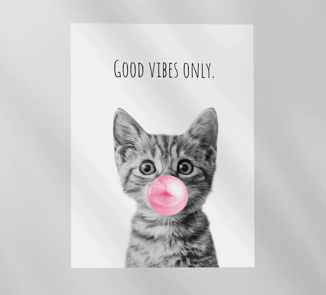 Cool cat - Good Vibes Only - rosa lámina retroiluminada de Melanie Viola