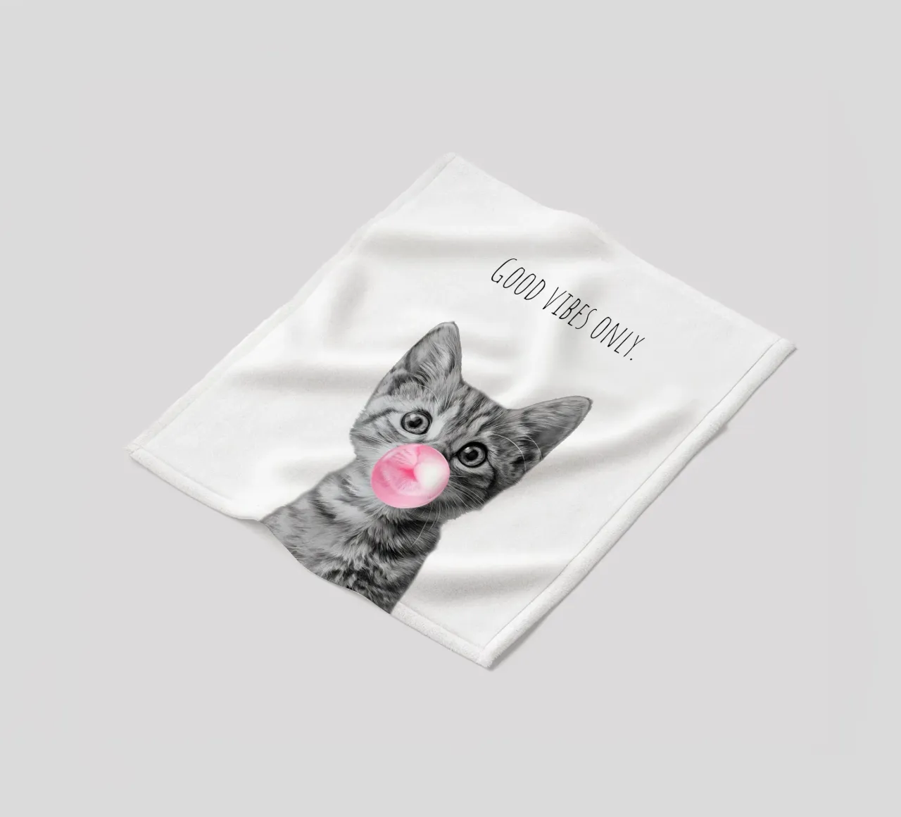 Cool cat - Good Vibes Only - rosa coperta in pile da Melanie Viola