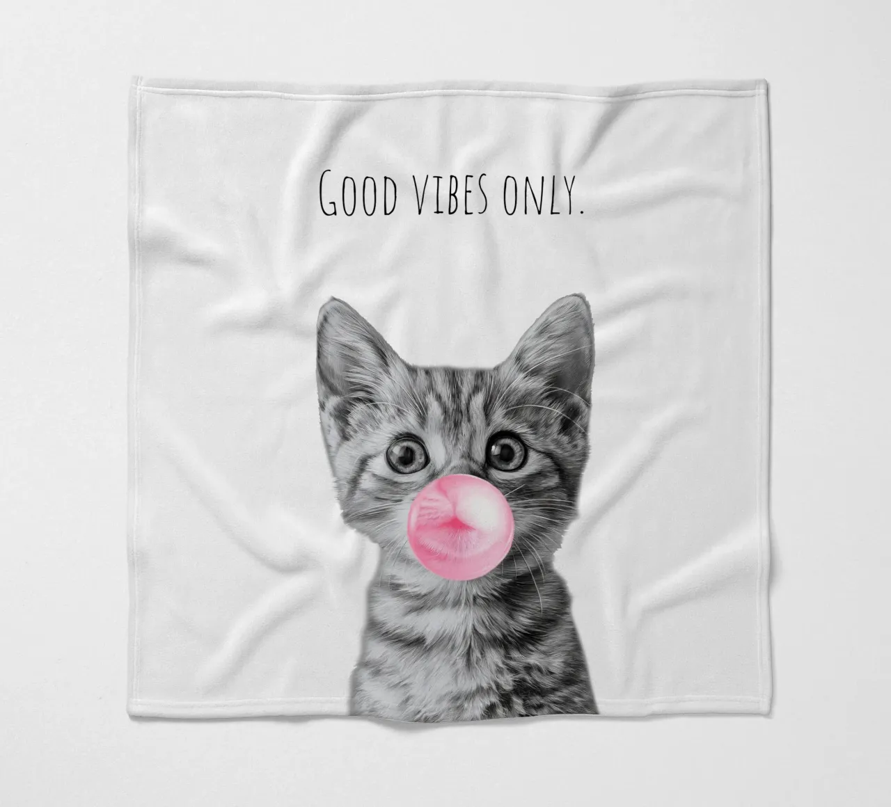 Cool cat - Good Vibes Only - rosa coperta in pile da Melanie Viola
