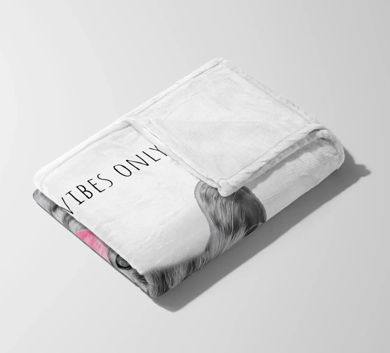 Cool cat - Good Vibes Only - rosa coperta in pile da Melanie Viola