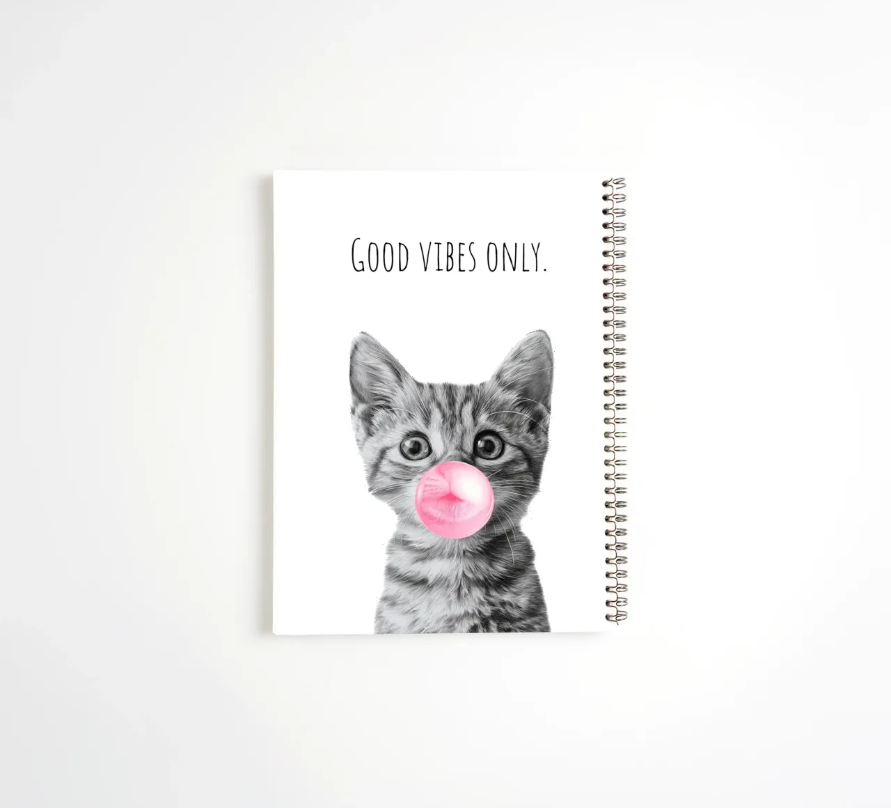 Cool cat - Good Vibes Only - rosa diario ad anelli da Melanie Viola