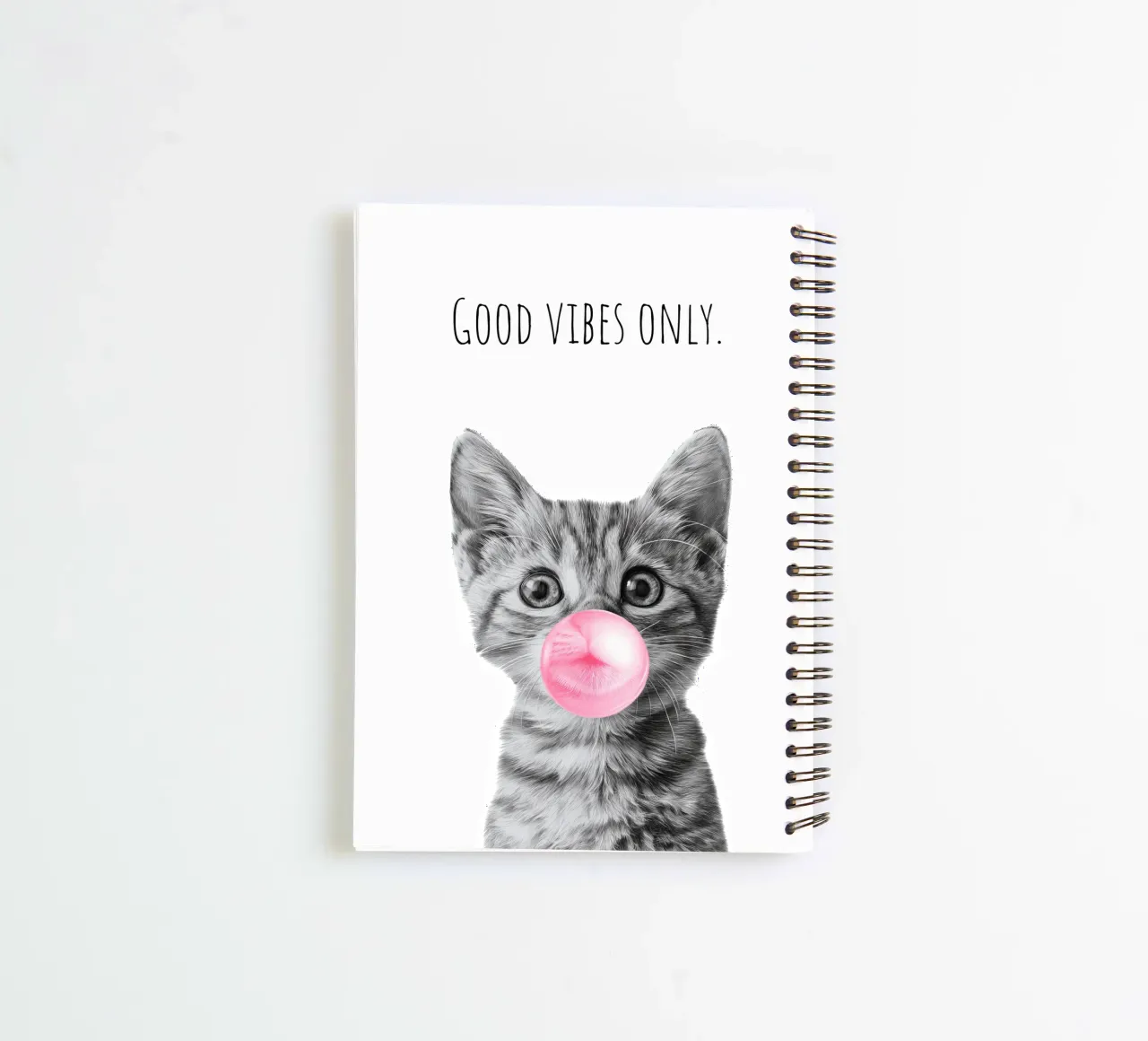 Cool cat - Good Vibes Only - rosa diario ad anelli da Melanie Viola