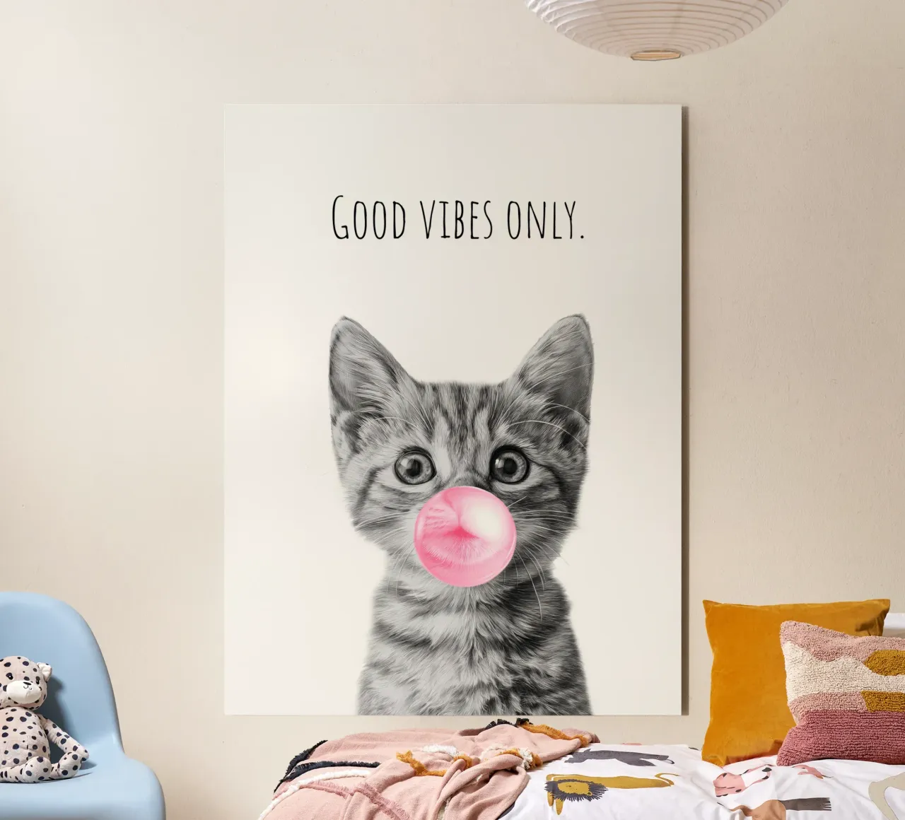 Cool cat - Good Vibes Only - rosa pannello forex da Melanie Viola