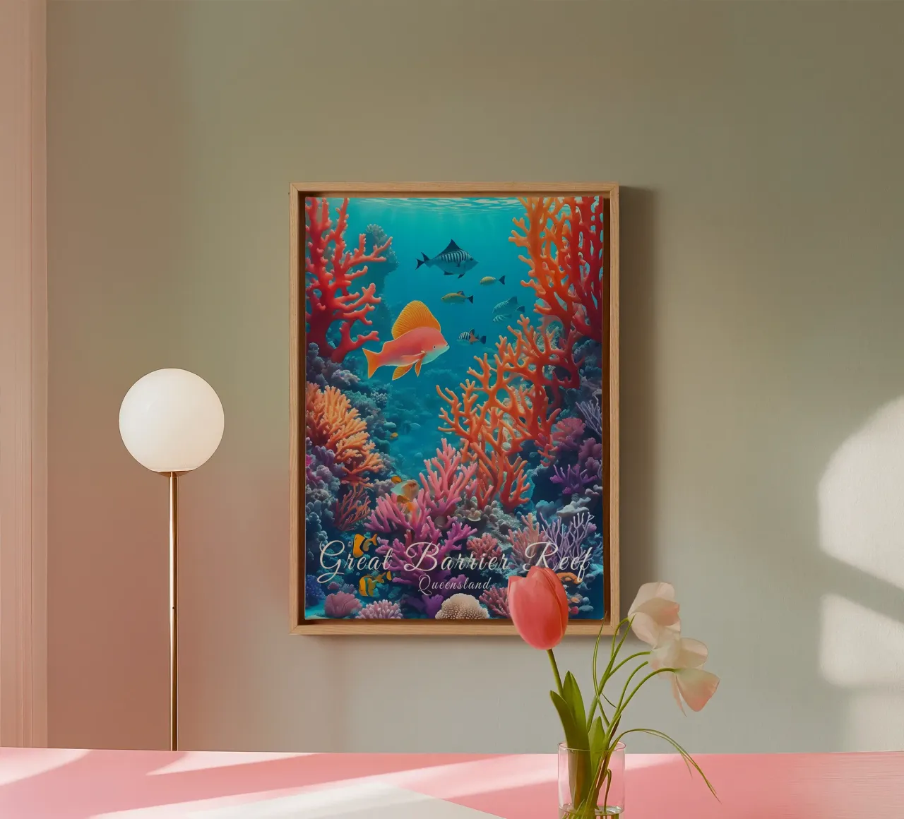 Australië Groot Barrièrerif canvas met Baklijst van Charnwood Prints