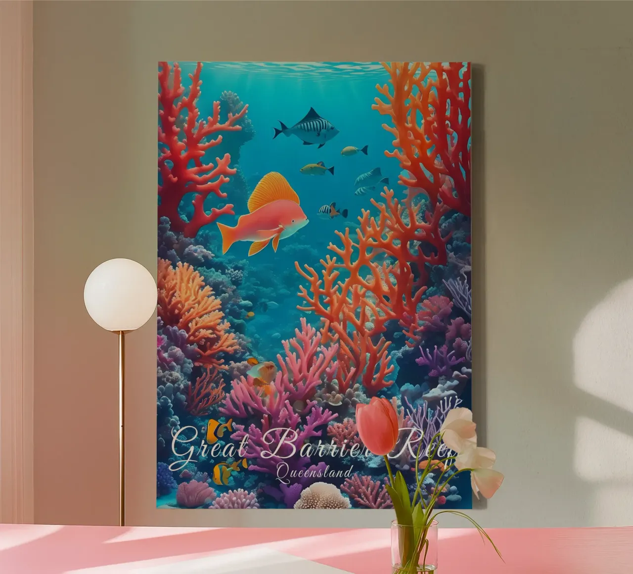 Australië Groot Barrièrerif canvas met Baklijst van Charnwood Prints