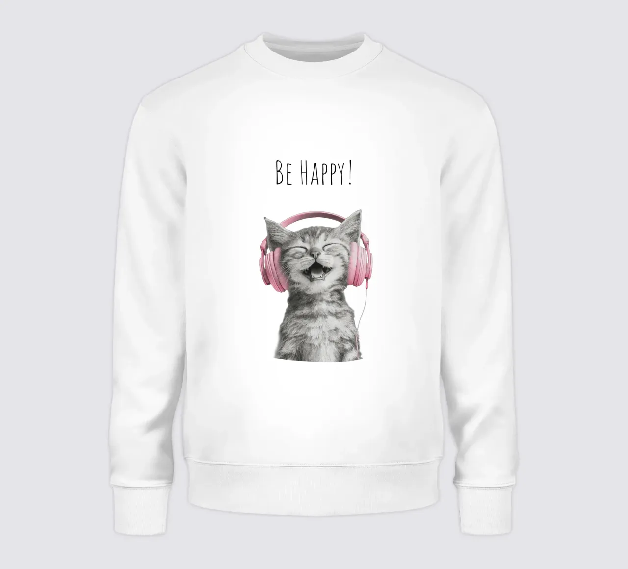 Gatto cool - Be Happy - rosa felpa da Melanie Viola