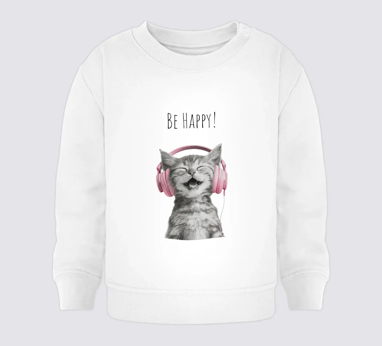 Gatto cool - Be Happy - rosa felpa neonato da Melanie Viola