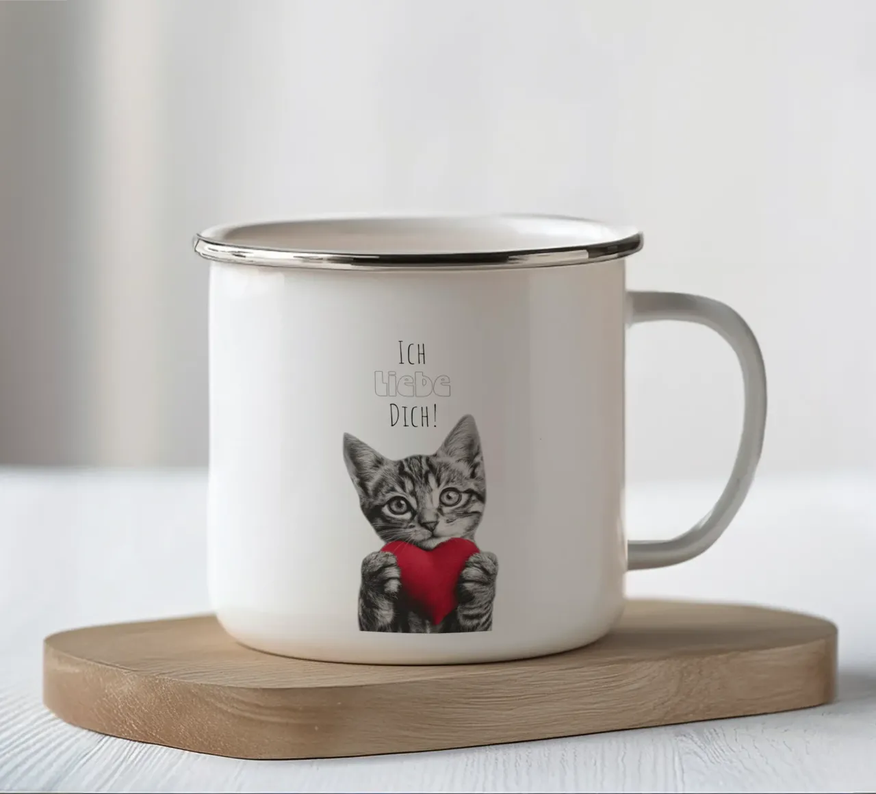 Ich liebe dich tazza in smalto da Melanie Viola