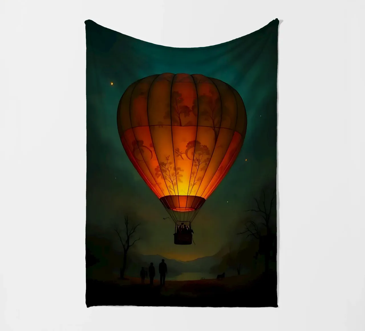 Giro in mongolfiera_1 coperta in pile da Fantasie & Mystikwelten by LK