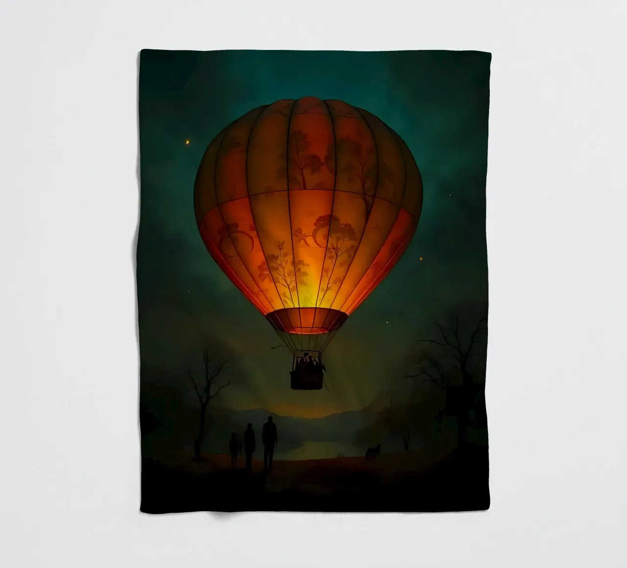 Giro in mongolfiera_1 coperta in pile da Fantasie & Mystikwelten by LK