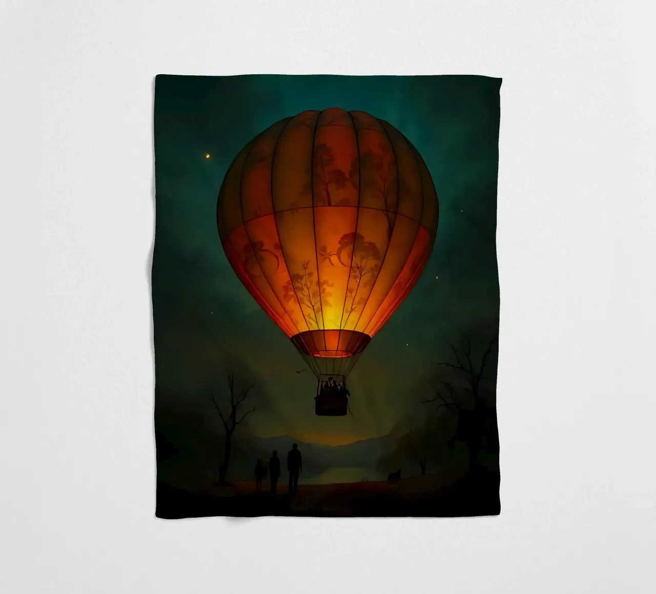 Giro in mongolfiera_1 coperta in pile da Fantasie & Mystikwelten by LK