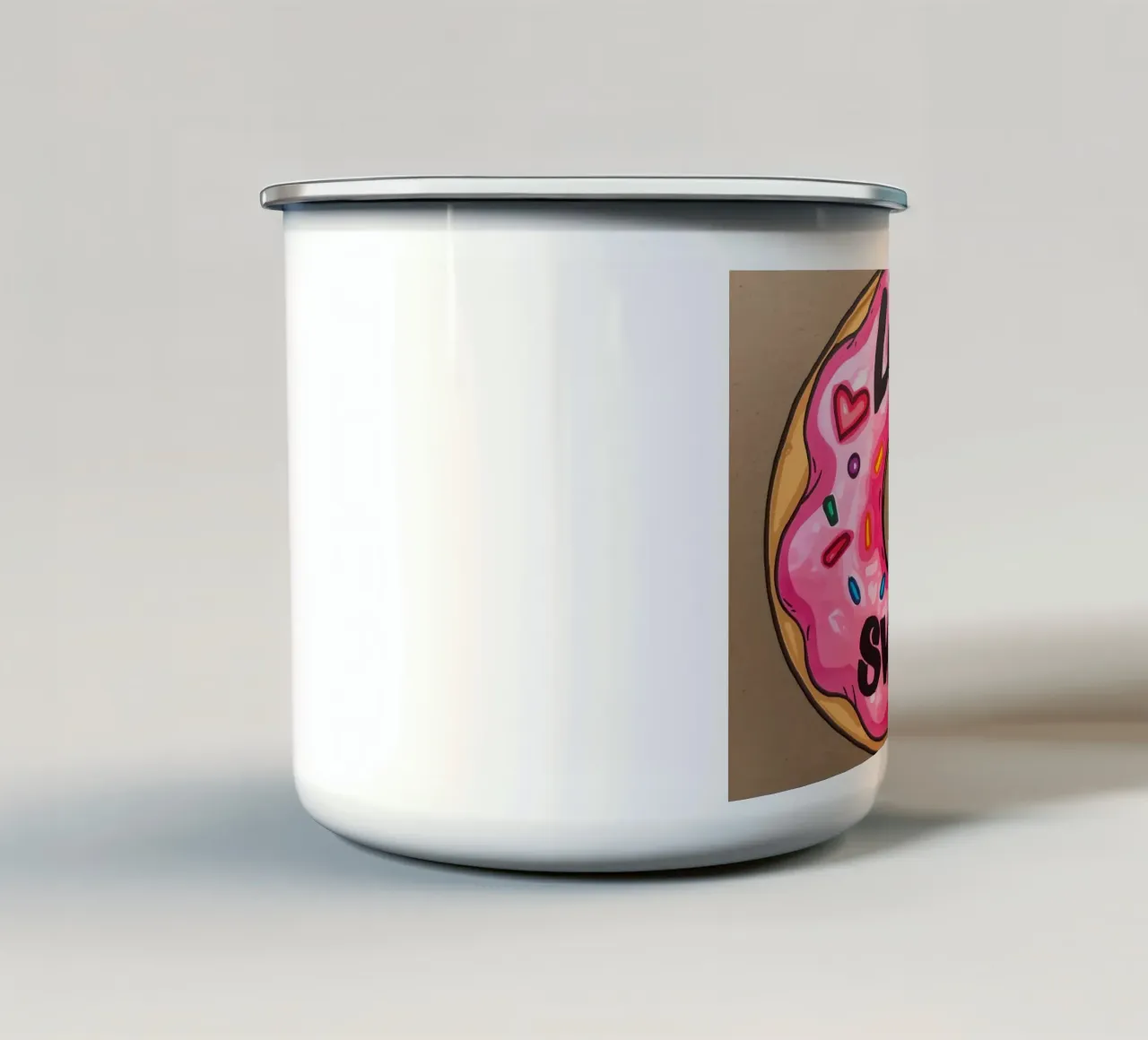 Ciambella con "Life is sweet" e zuccherini tazza in smalto da DesignDoodle