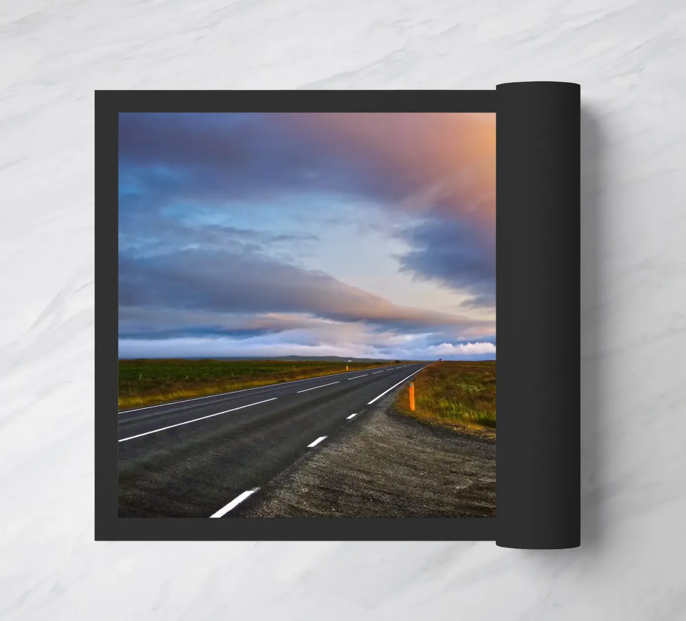 Sunset road doormat by Fjöllart