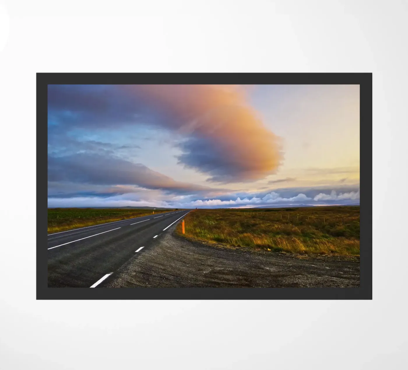 Sunset road doormat by Fjöllart