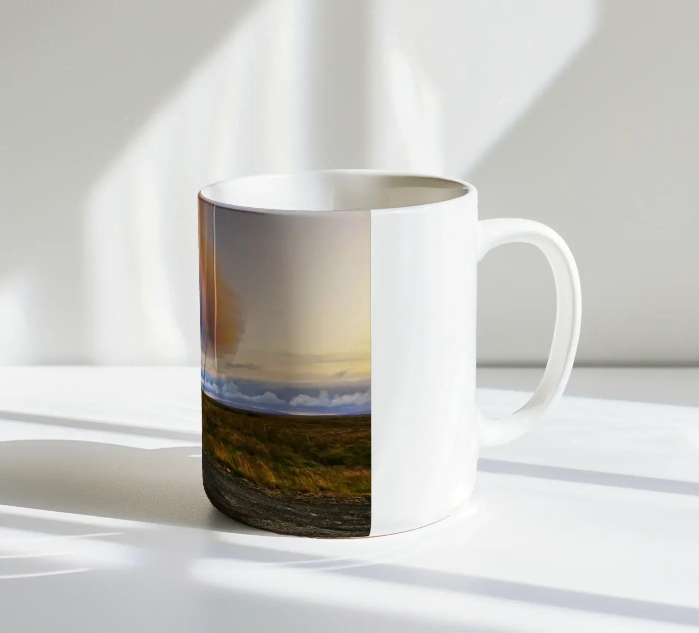 Sunset road ceramic mug by Fjöllart