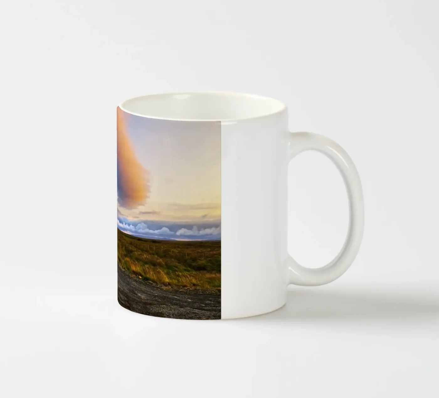 Sunset road ceramic mug by Fjöllart