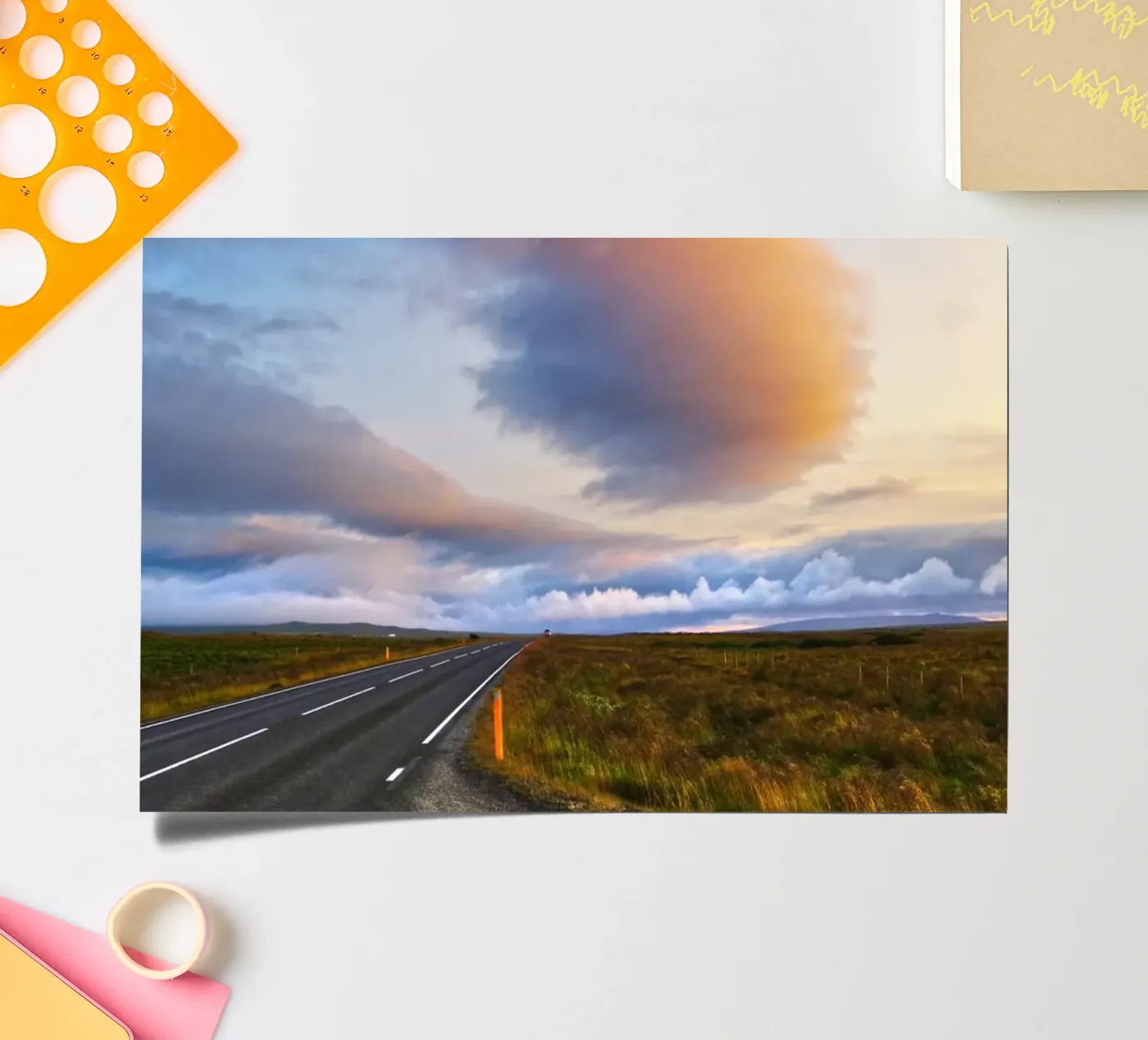 Sunset road sticker sheet by Fjöllart