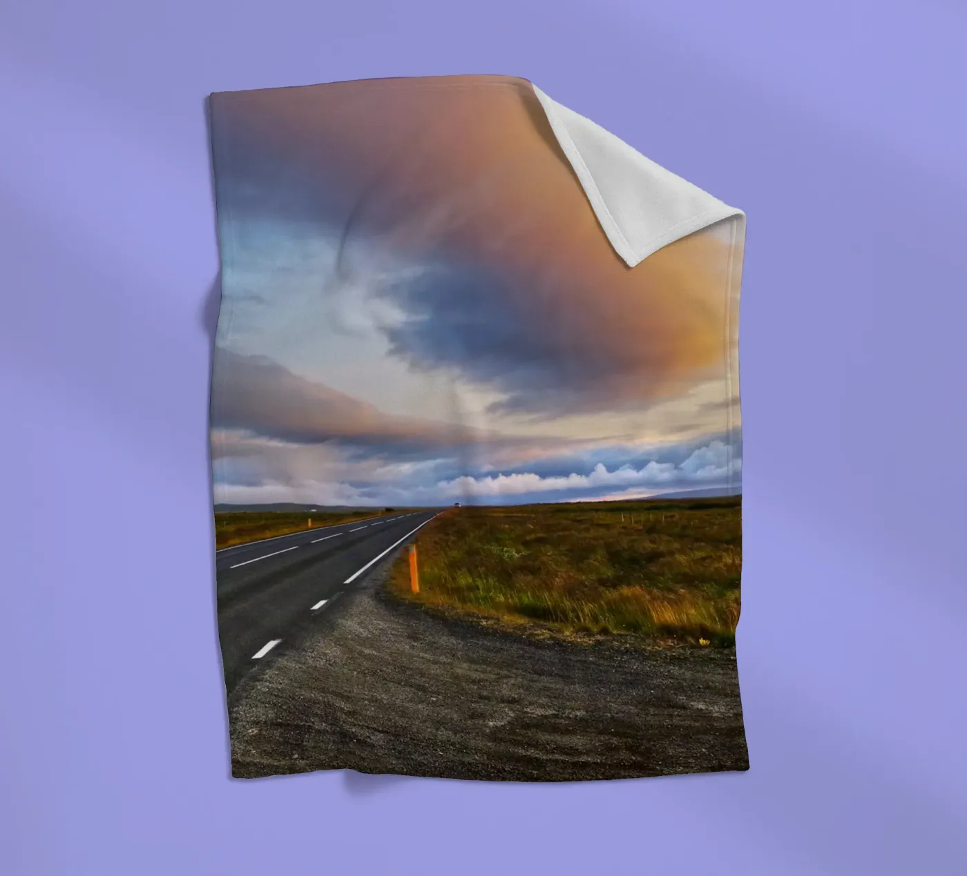 Sunset road fleecedeken van Fjöllart