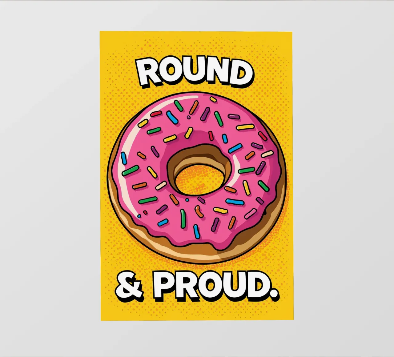 Ciambella con glassa rosa e zuccherini "Tonda e orgogliosa". telo in pvc da DesignDoodle