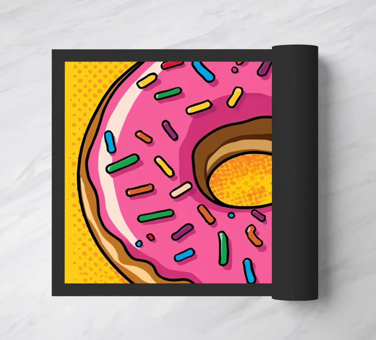 Ciambella con glassa rosa e zuccherini "Tonda e orgogliosa". zerbino da DesignDoodle