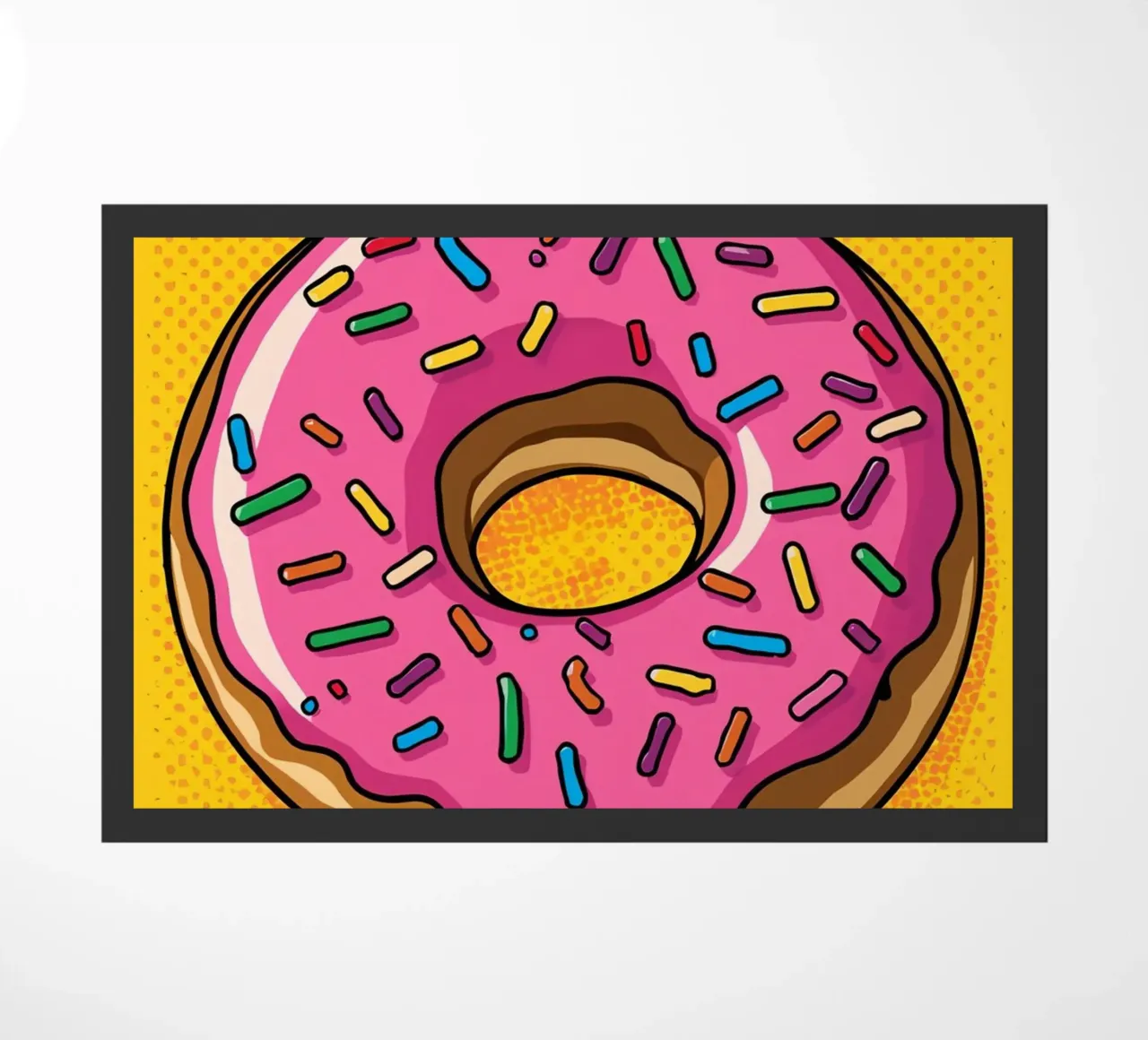 Ciambella con glassa rosa e zuccherini "Tonda e orgogliosa". zerbino da DesignDoodle