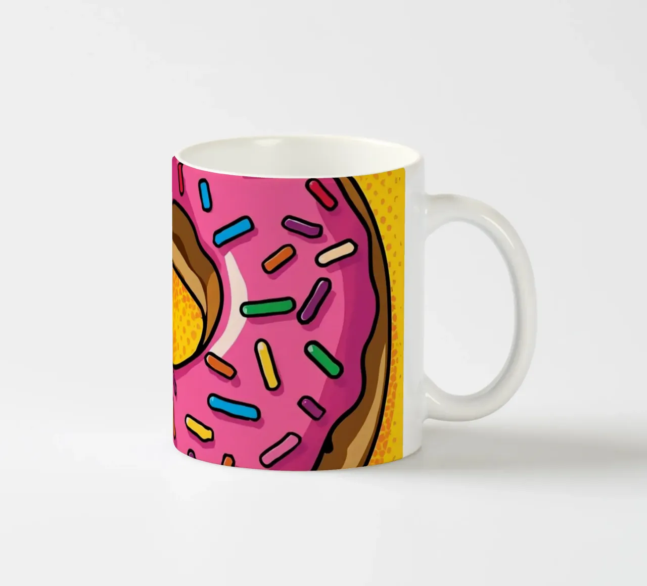 Ciambella con glassa rosa e zuccherini "Tonda e orgogliosa". tazza in ceramica da DesignDoodle
