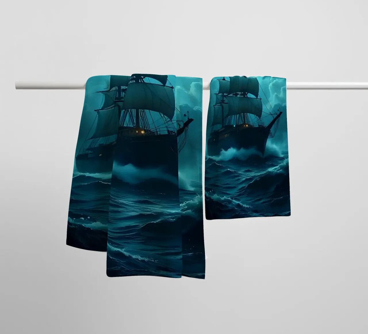 Nave a vela_1 asciugamano da bagno da Fantasie & Mystikwelten by LK