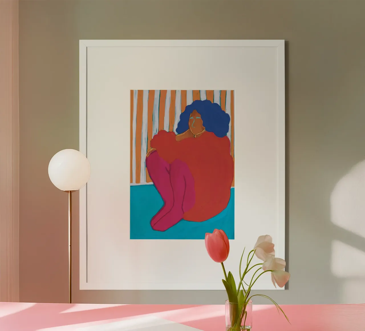 Rosso, rosa e arancione carta hahnemühle da tainah negreiros