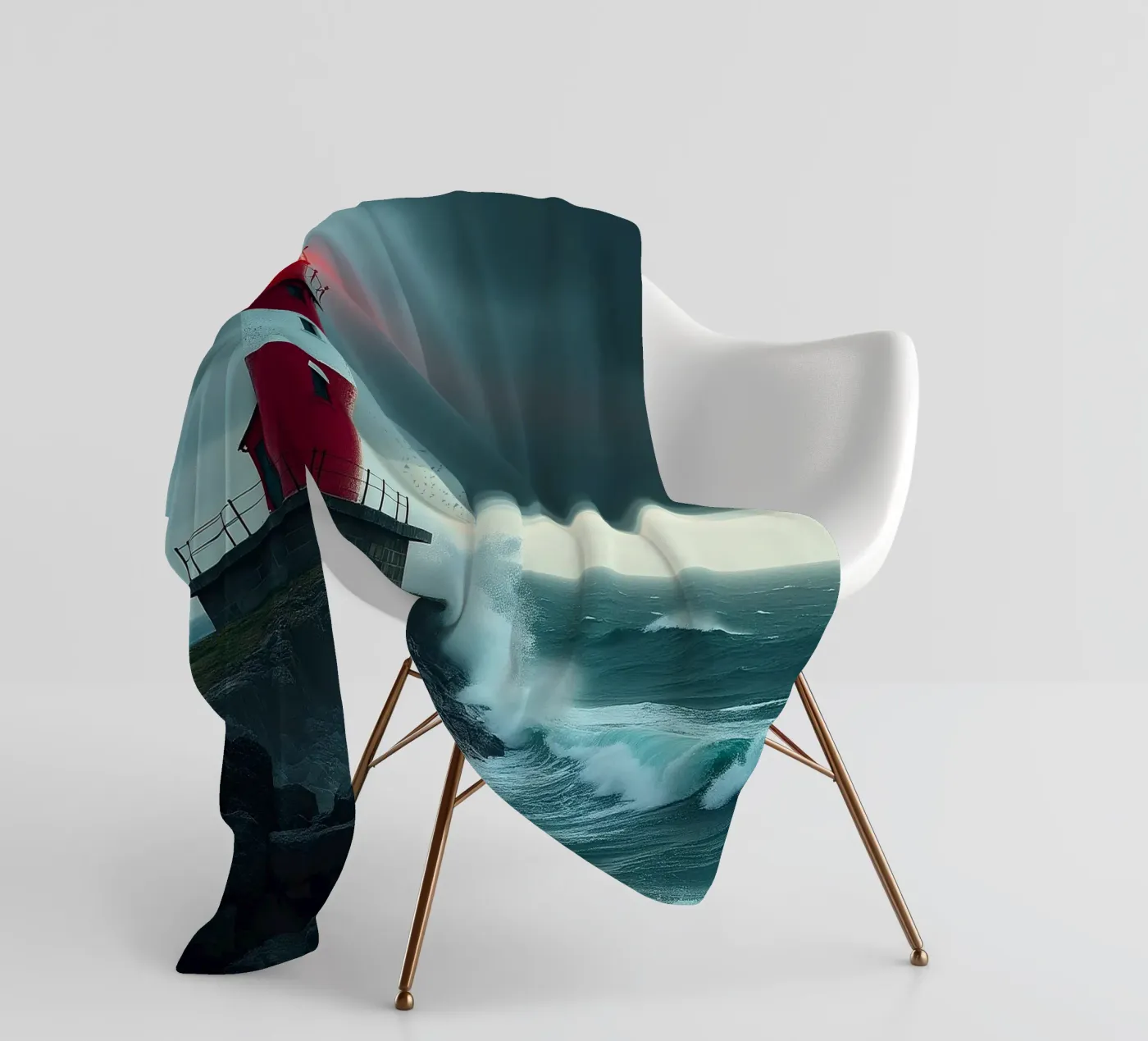 Lighthouse_2 fleece blanket by Fantasie & Mystikwelten by LK