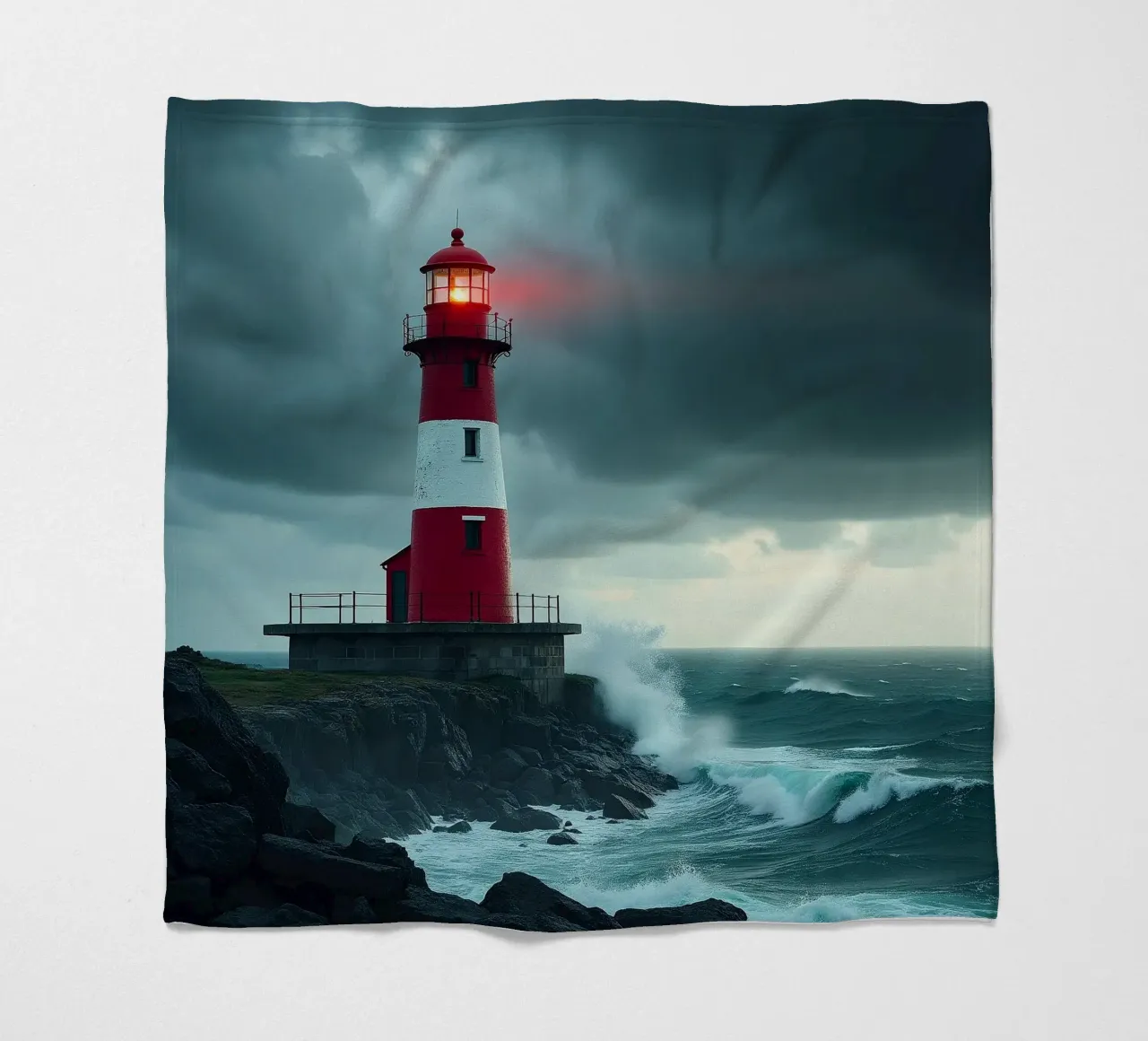 Vuurtoren_2 fleecedeken van Fantasie & Mystikwelten by LK