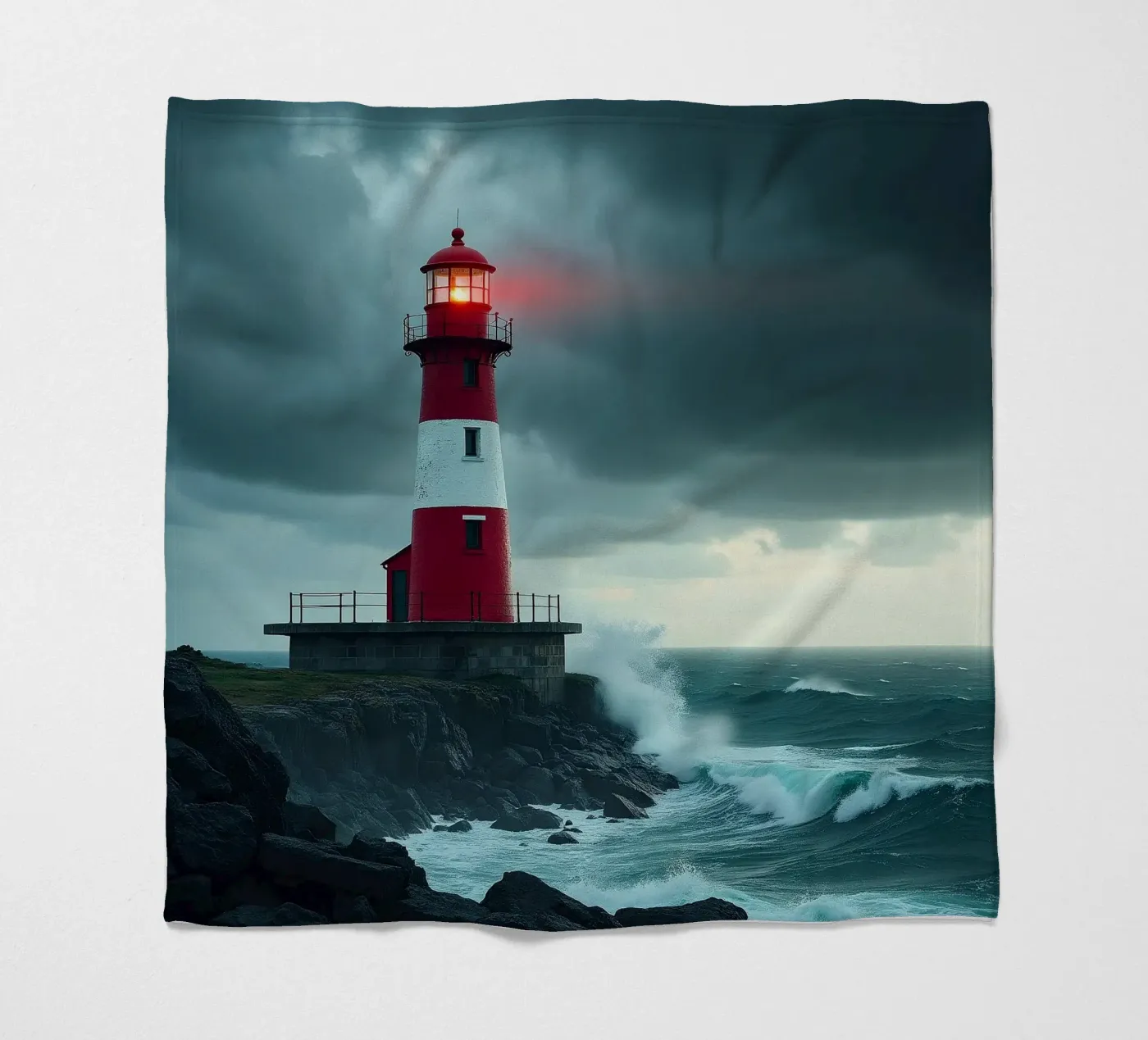Lighthouse_2 fleece blanket by Fantasie & Mystikwelten by LK